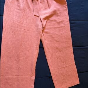 New York & Company Pink Elastic Waist Pants linen